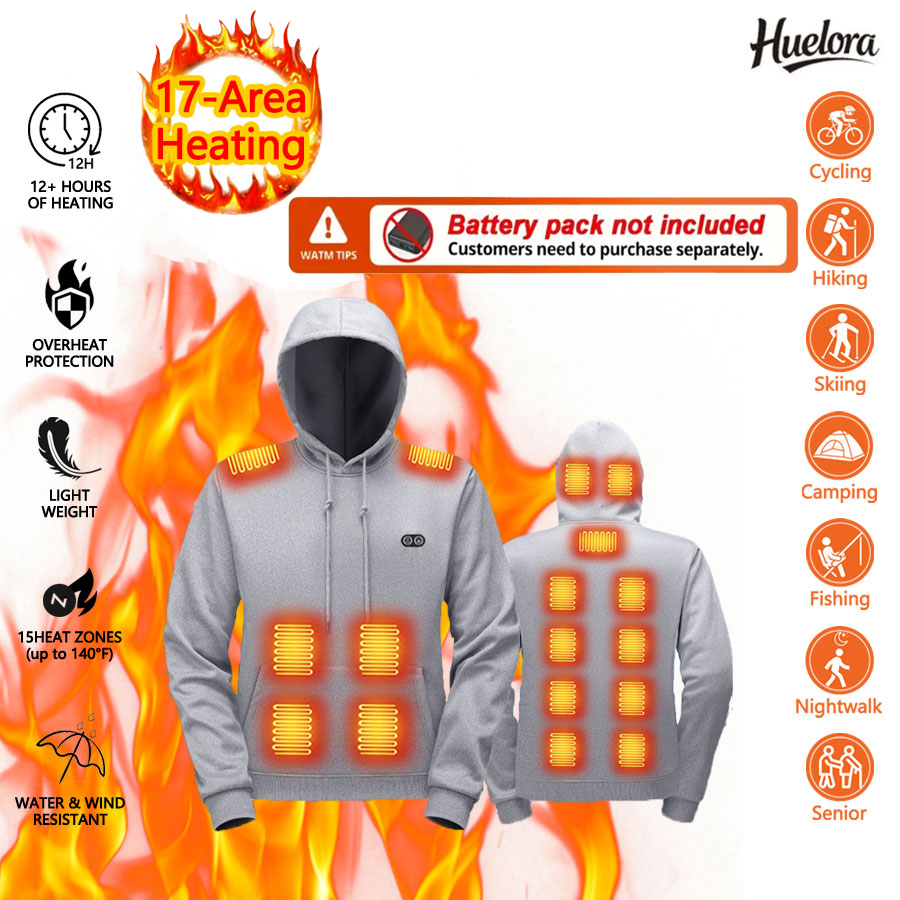 Outdoor Sport Hoodie - 17 Zone Heating Hoodie Sweatshirt Winter