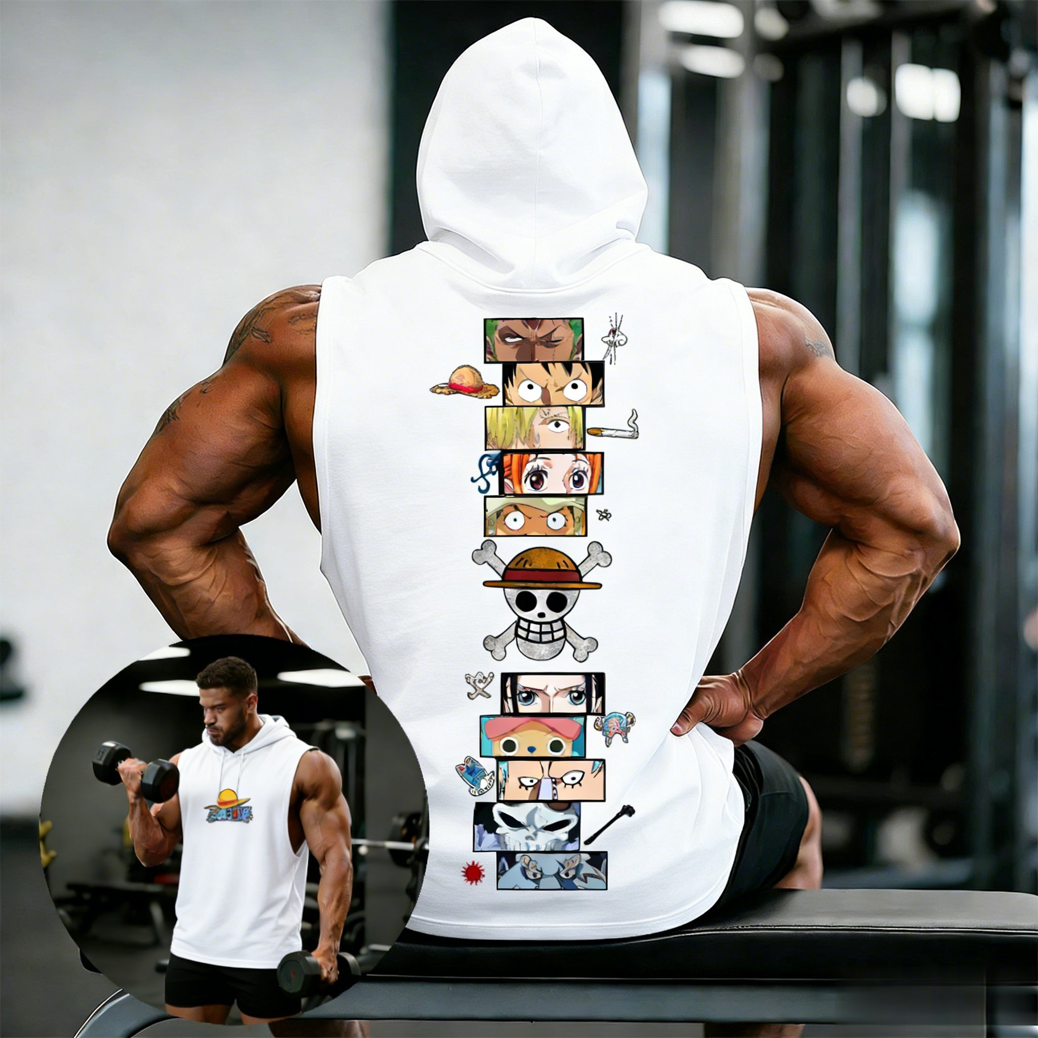 Outdoor Sport Hoodie - One Piece Anime Hoodie Sleeveless Shirt