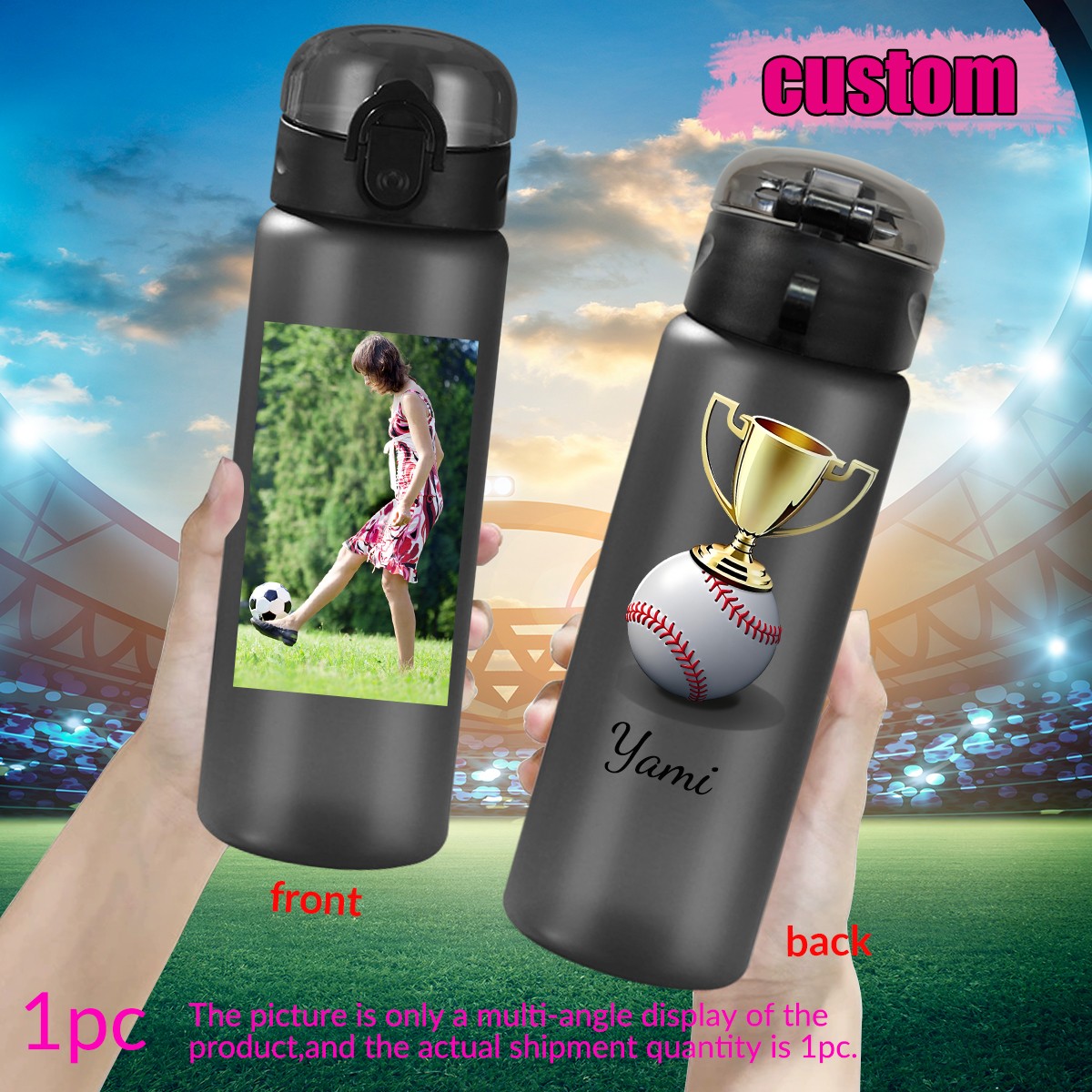 1pc custom photo name 780ml/26 - Outdoor Sport Name review and price