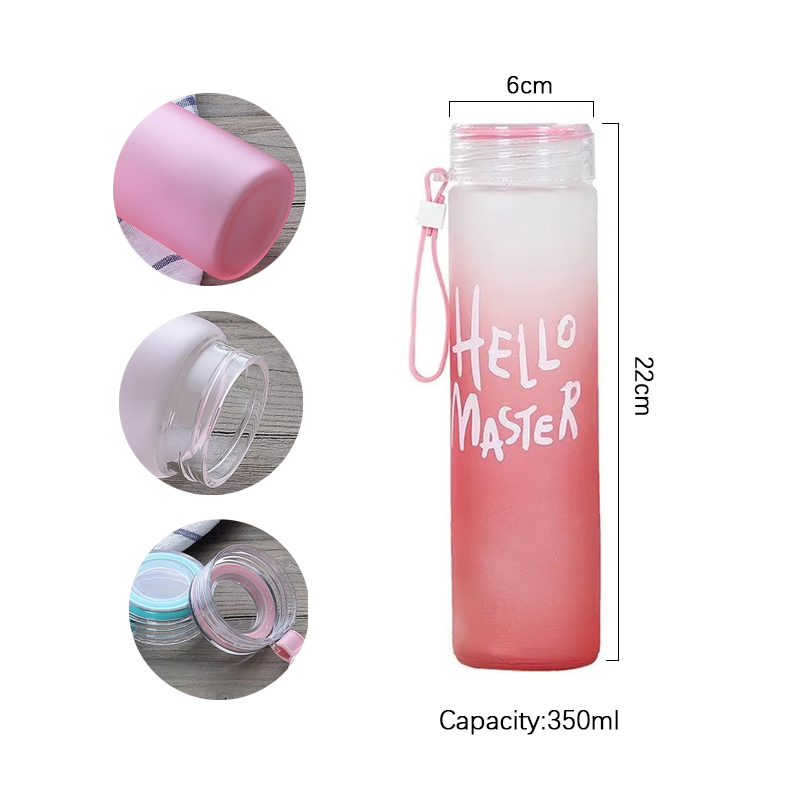 350ml Sport  Silicone Letter T - Outdoor Sport Glass Water Bottle review and price